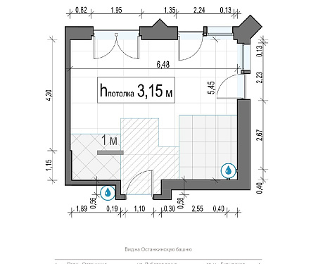 квартира новостройка площадью 36,1 кв.м.