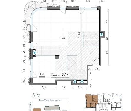 квартира новостройка площадью 118,5 кв.м.