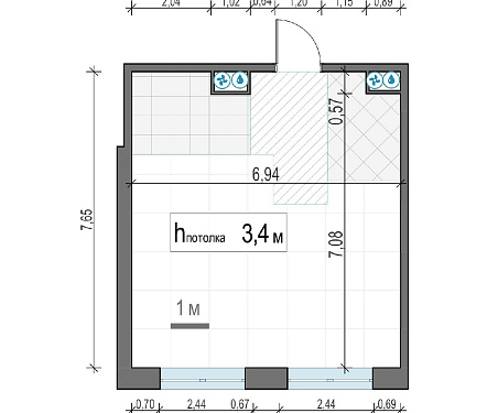  квартира новостройка площадью 51,1 кв.м.